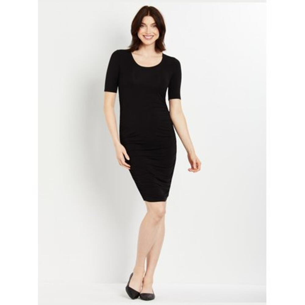 Motherhood Maternity   Side Ruched Tee Shirt Dress Small  Black  NWT